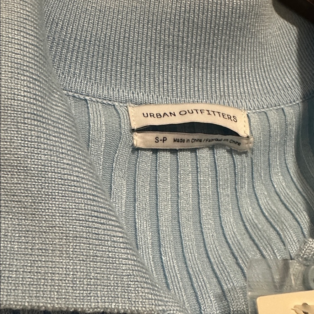 NWT Urban Outfitters turquoise/Blue Ribbed Mini Polo Dress - Picture 4 of 5